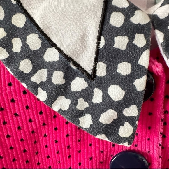 Vintage Small Steps 12 Months Girl Pink Corduroy Bow Dress Top 80s 90s - Picture 5 of 7